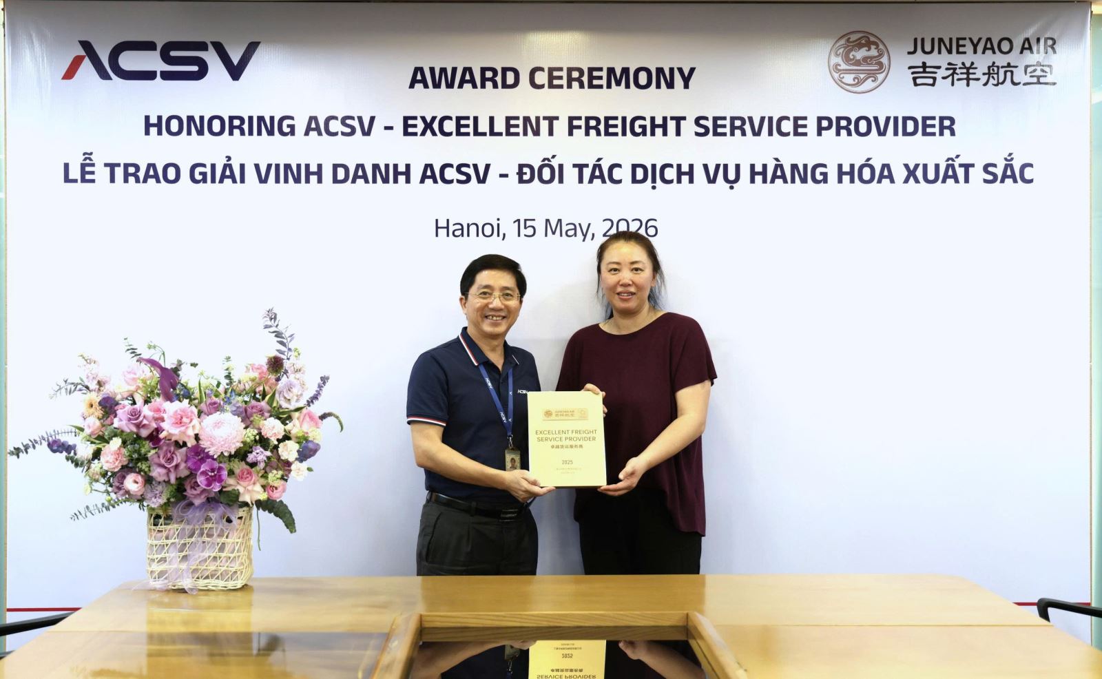 ACSV NHẬN CHỨNG CHỈ ĐỐI TÁC PHỤC VỤ HÀNG HÓA XUẤT SẮC TỪ HÃNG HÀNG ...